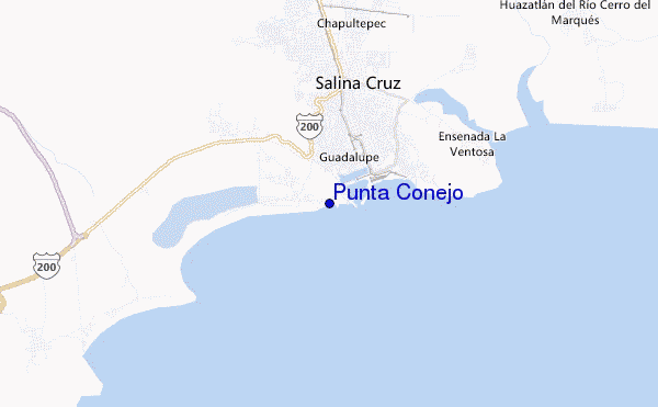 mapa de ubicación de Punta Conejo