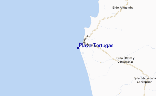 mapa de ubicación de Playa Tortugas