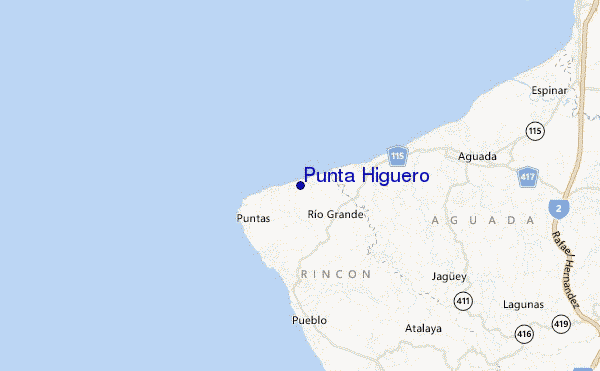 mapa de ubicación de Punta Higuero