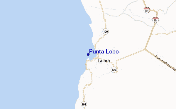 mapa de ubicación de Punta Lobo