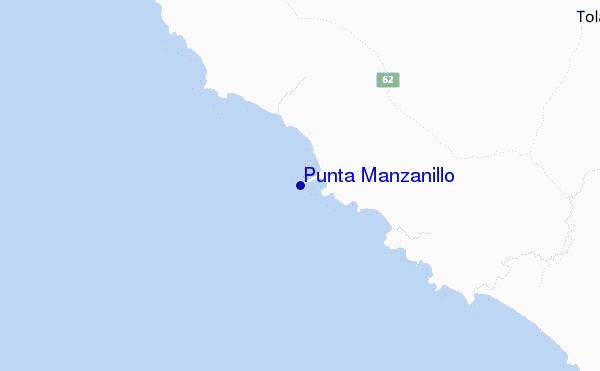 mapa de ubicación de Punta Manzanillo