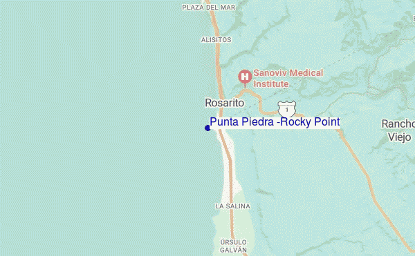 mapa de ubicación de Punta Piedra (Rocky Point)