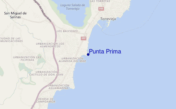 mapa de ubicación de Punta Prima