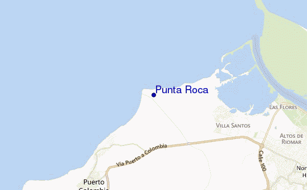 mapa de ubicación de Punta Roca