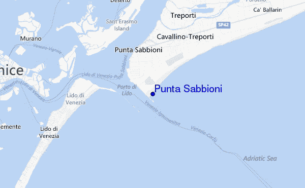 mapa de ubicación de Punta Sabbioni