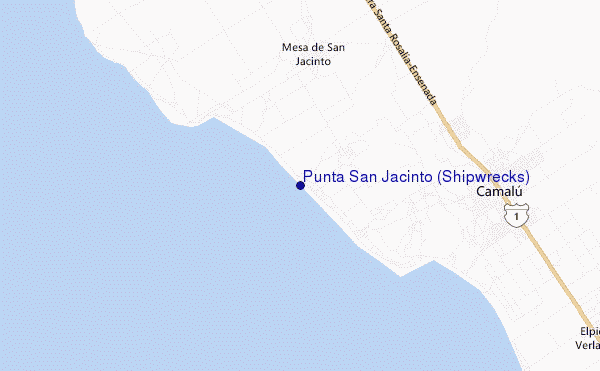 mapa de ubicación de Punta San Jacinto (Shipwrecks)