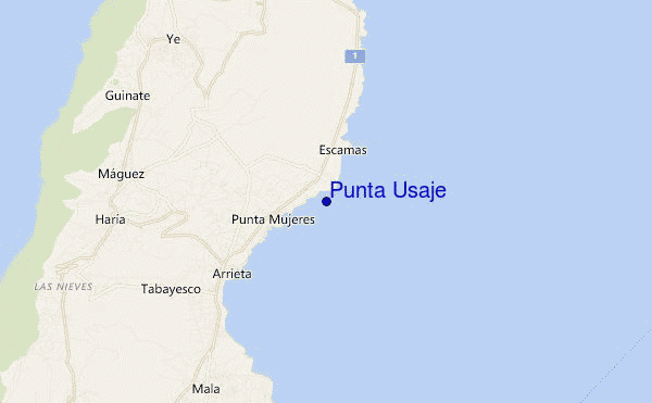 mapa de ubicación de Punta Usaje
