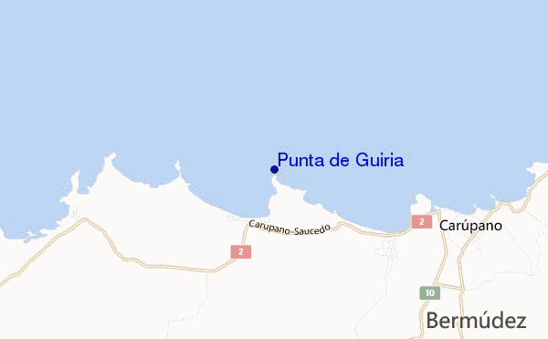 mapa de ubicación de Punta de Guiria