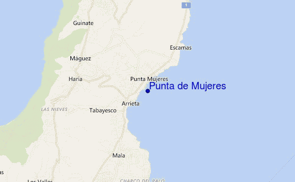 mapa de ubicación de Punta de Mujeres