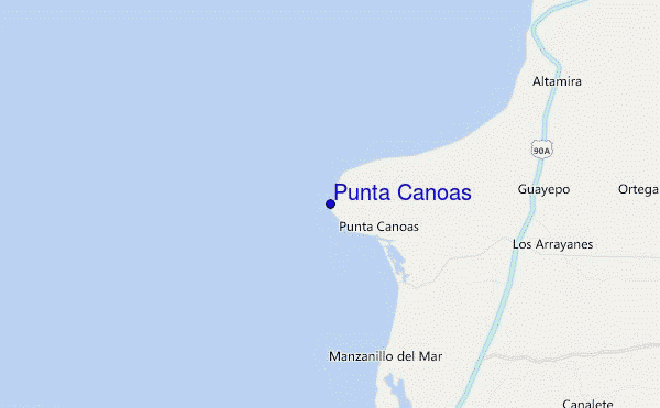 mapa de ubicación de Punta Canoas