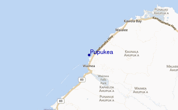 mapa de ubicación de Pupukea