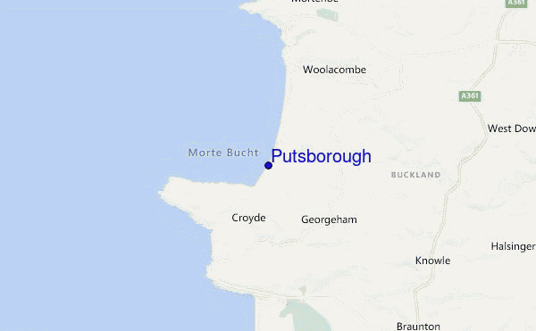 mapa de ubicación de Putsborough