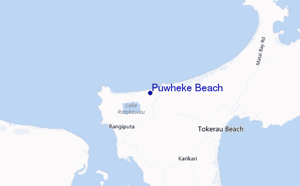 mapa de ubicación de Puwheke Beach
