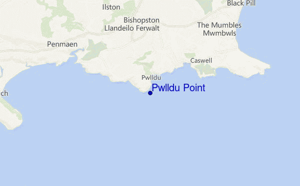 mapa de ubicación de Pwlldu Point
