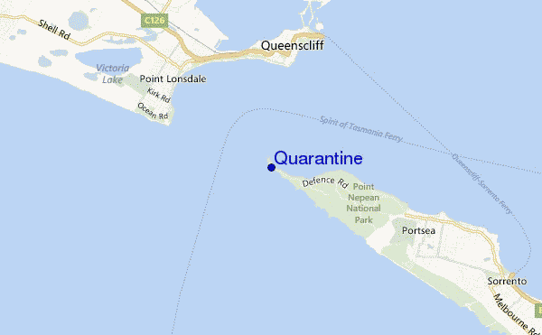 mapa de ubicación de Quarantine