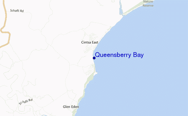 mapa de ubicación de Queensberry Bay