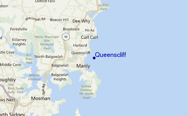 mapa de ubicación de Queenscliff
