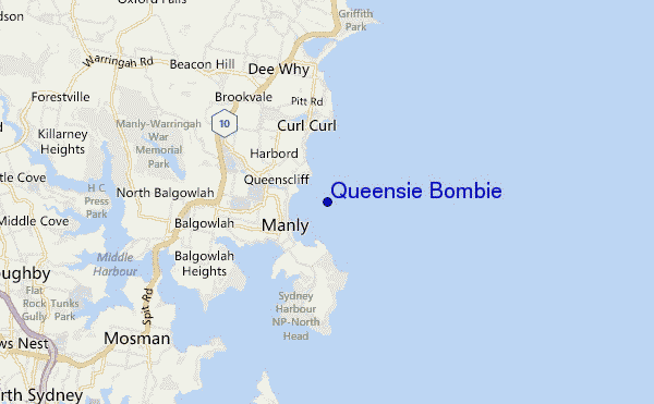 mapa de ubicación de Queensie Bombie