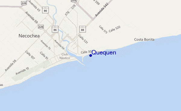 mapa de ubicación de Quequen