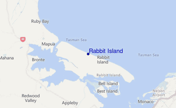 mapa de ubicación de Rabbit Island