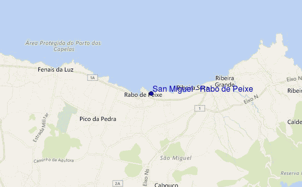mapa de ubicación de San Miguel - Rabo de Peixe