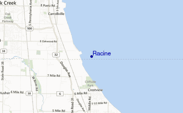 mapa de ubicación de Racine