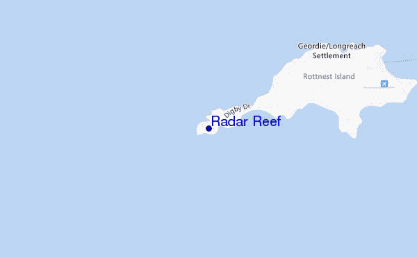 mapa de ubicación de Radar Reef