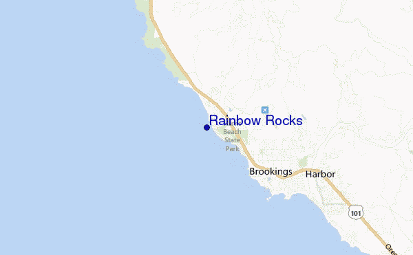mapa de ubicación de Rainbow Rocks