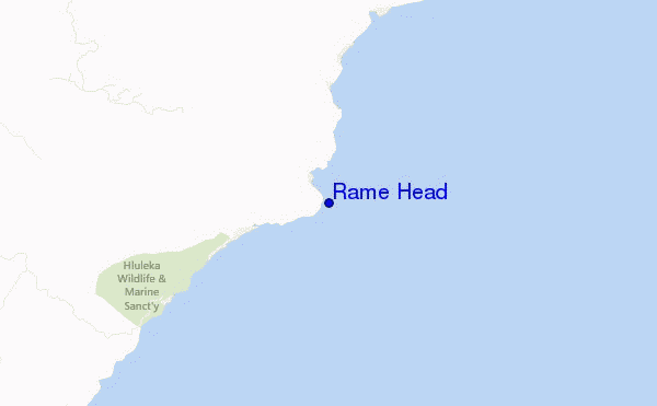 mapa de ubicación de Rame Head
