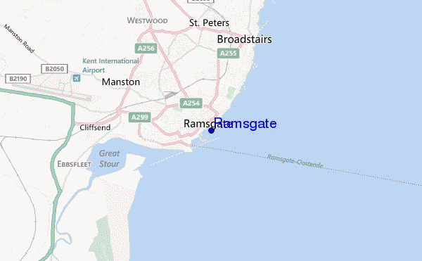mapa de ubicación de Ramsgate