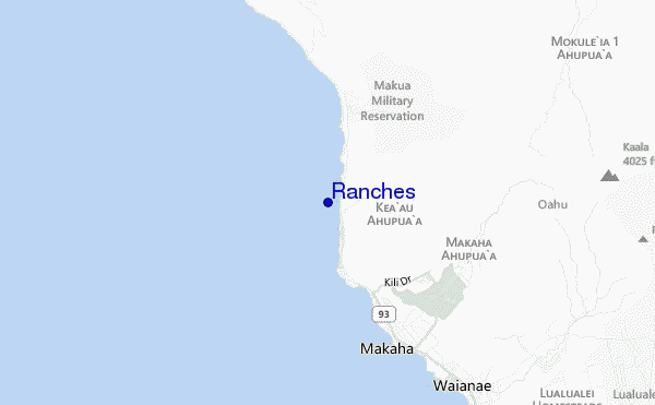 mapa de ubicación de Ranches