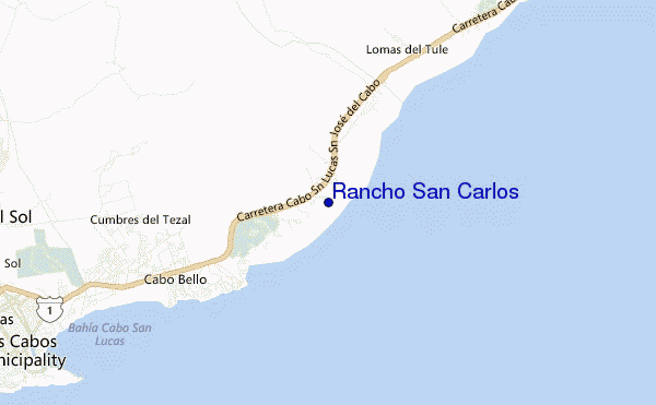 mapa de ubicación de Rancho San Carlos