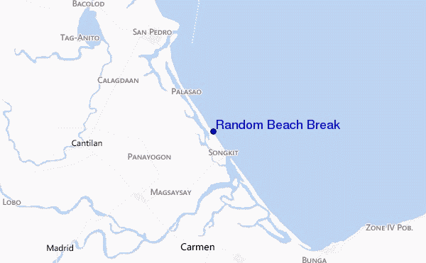 mapa de ubicación de Random Beach Break