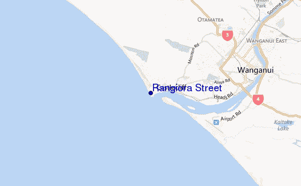 mapa de ubicación de Rangiora Street