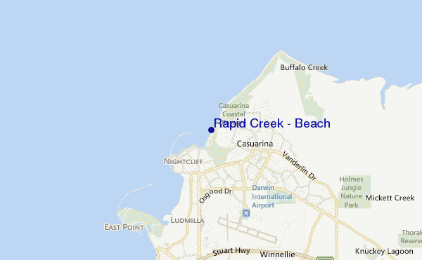 mapa de ubicación de Rapid Creek - Beach