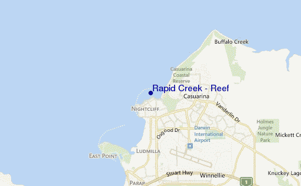 mapa de ubicación de Rapid Creek - Reef