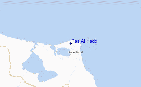 mapa de ubicación de Ras Al Hadd