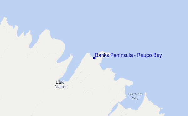 mapa de ubicación de Banks Peninsula - Raupo Bay
