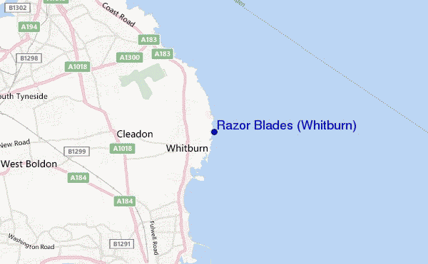 mapa de ubicación de Razor Blades (Whitburn)
