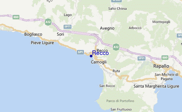 mapa de ubicación de Recco
