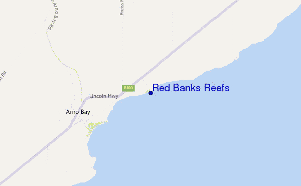 mapa de ubicación de Red Banks Reefs