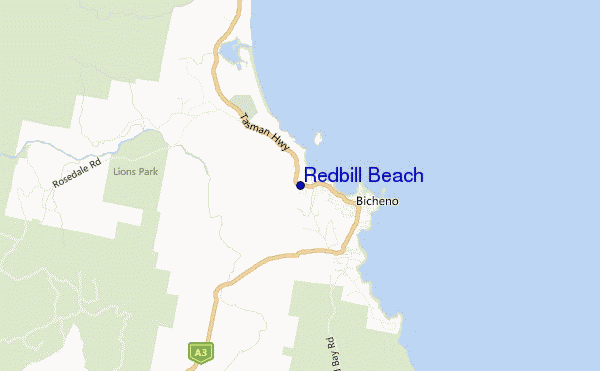 mapa de ubicación de Redbill Beach