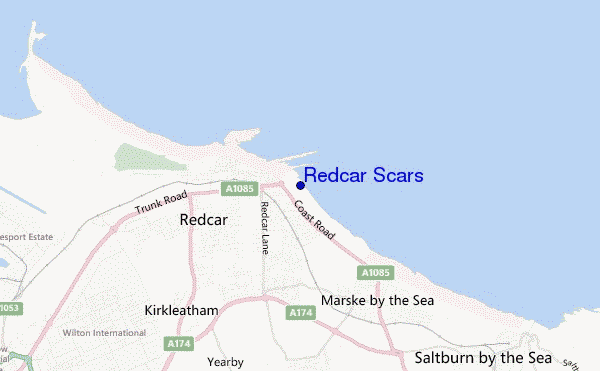 mapa de ubicación de Redcar Scars