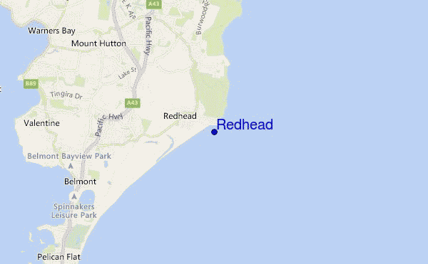 mapa de ubicación de Redhead