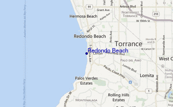 mapa de ubicación de Redondo Beach