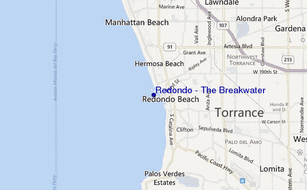 mapa de ubicación de Redondo - The Breakwater