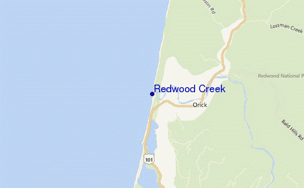 mapa de ubicación de Redwood Creek