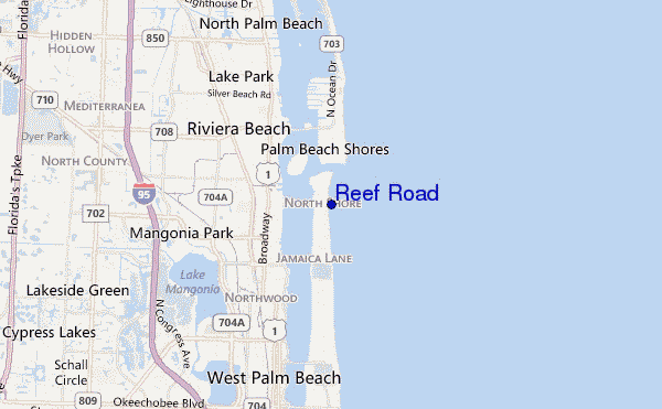 mapa de ubicación de Reef Road