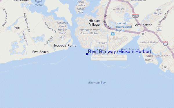 mapa de ubicación de Reef Runway (Hickam Harbor)