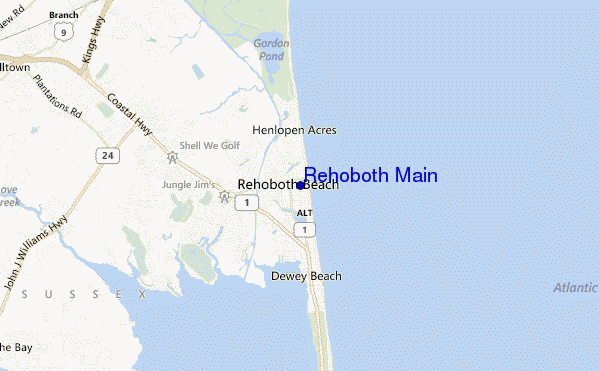 mapa de ubicación de Rehoboth Main